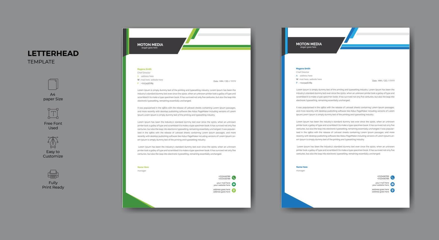 Elegant style abstract letterhead template design for your business vector