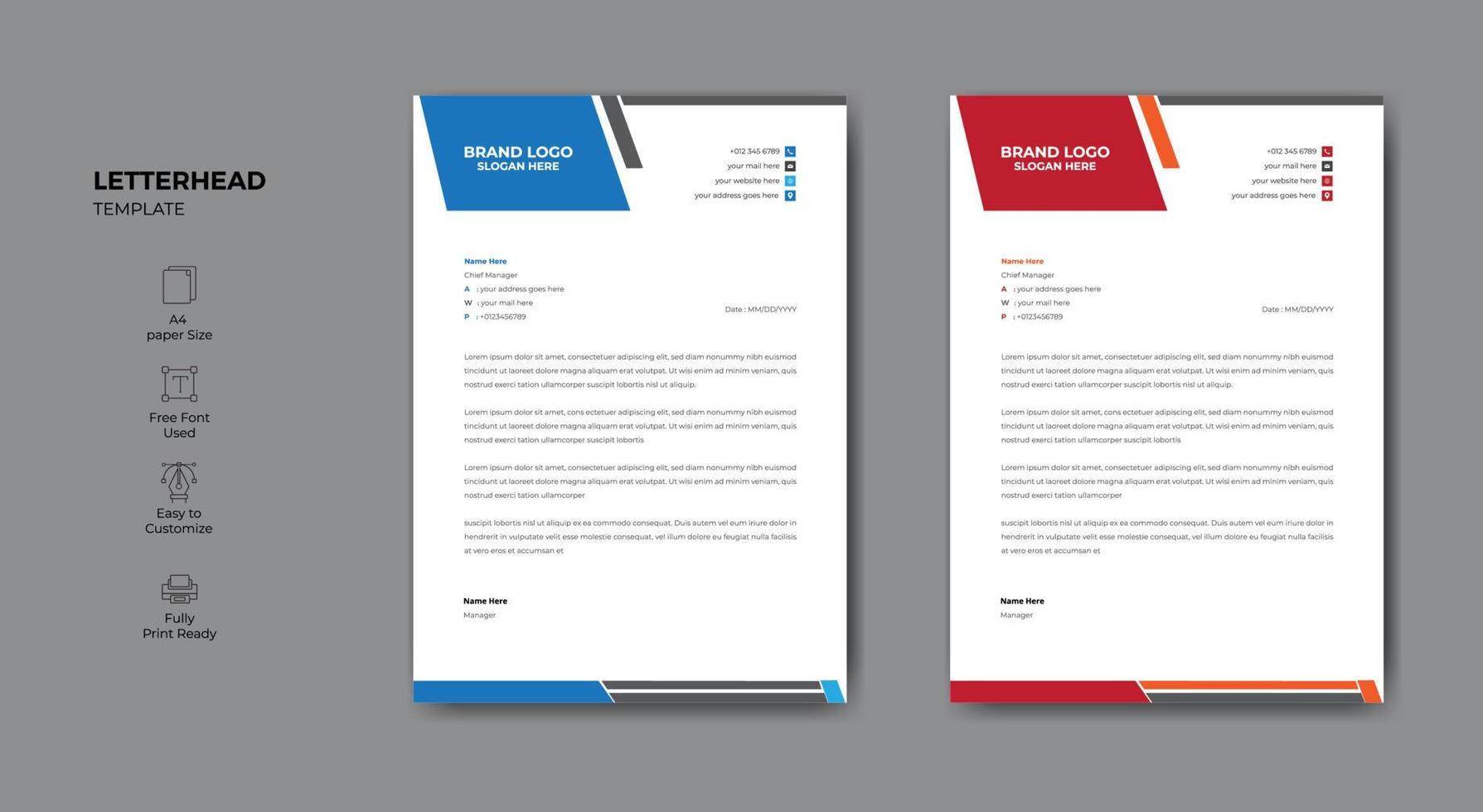 Minimalist style letterhead design for your business. Letterhead design for your business or project. vector