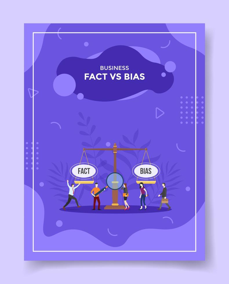 fact vs bias business concept for template of banners, flyer, books, and magazine cover vector