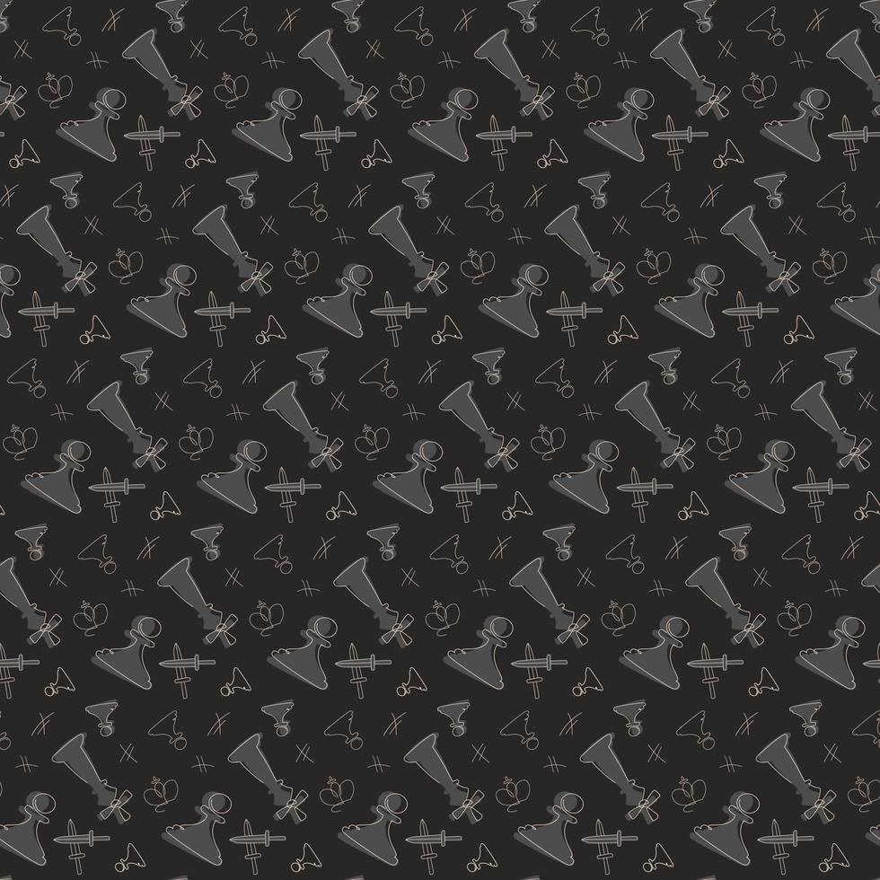 Seamless pattern with kings and pawns. vector