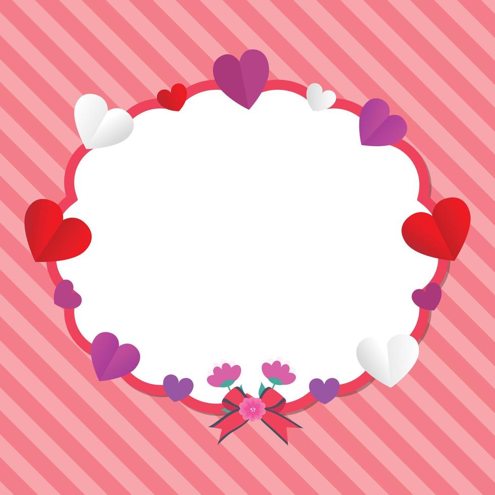 Stylish Valentine day frame with heart Plaid background vector