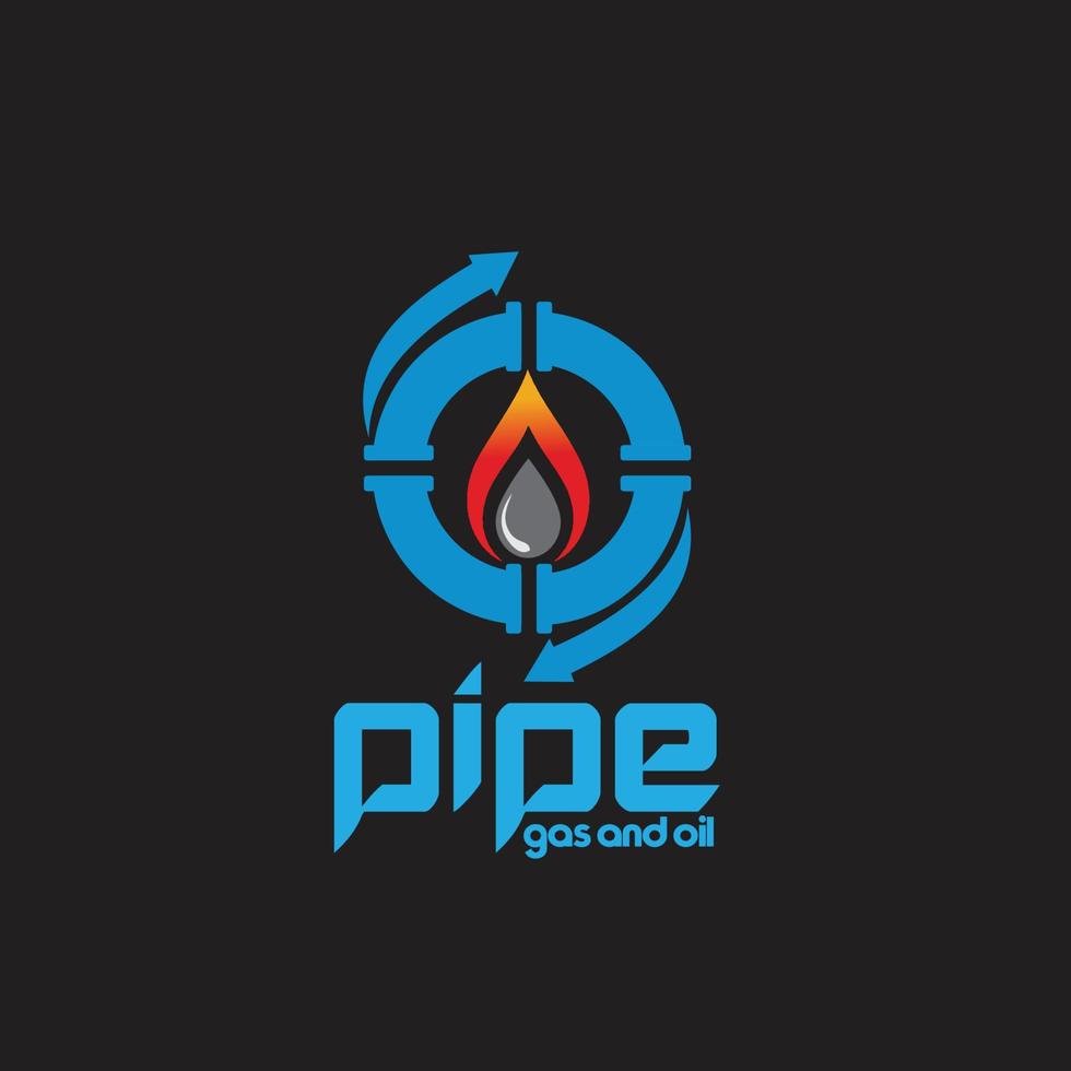 pipe infinity gas and oil logo vector