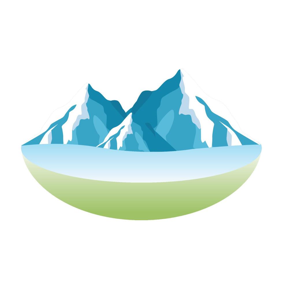 plantilla de etiqueta de diseño de logotipo de agua de manantial de montaña natural mínima en fondo blanco vector