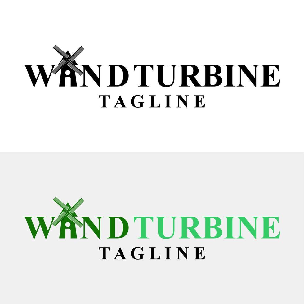Wind turbine energy logo template illustration vector