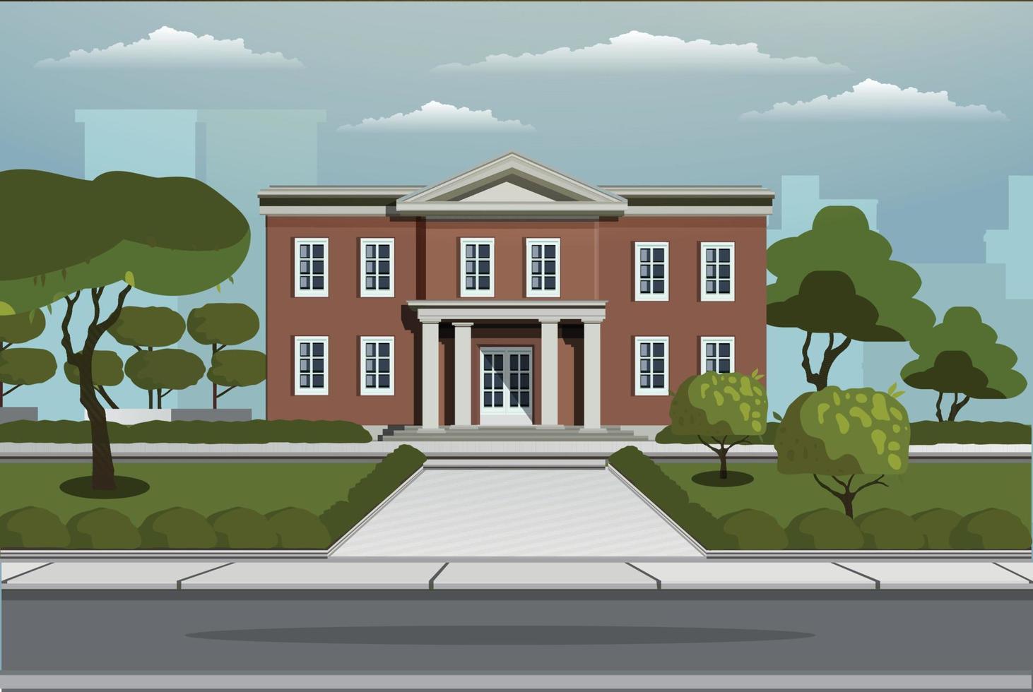 School Building Illustration vector