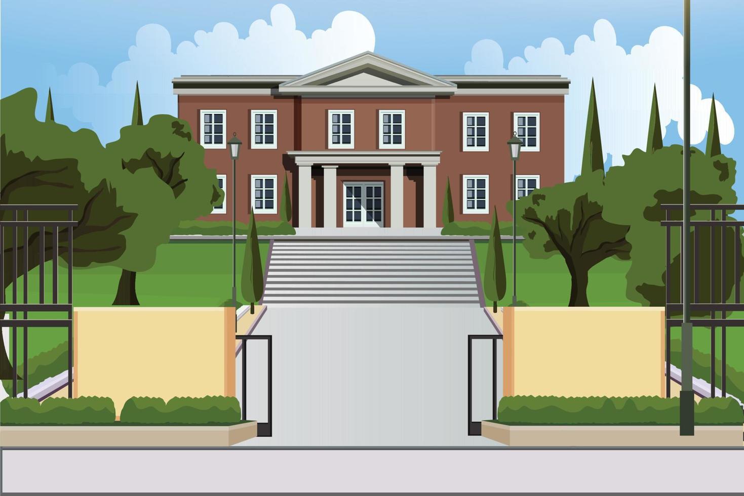 School Building Illustration vector