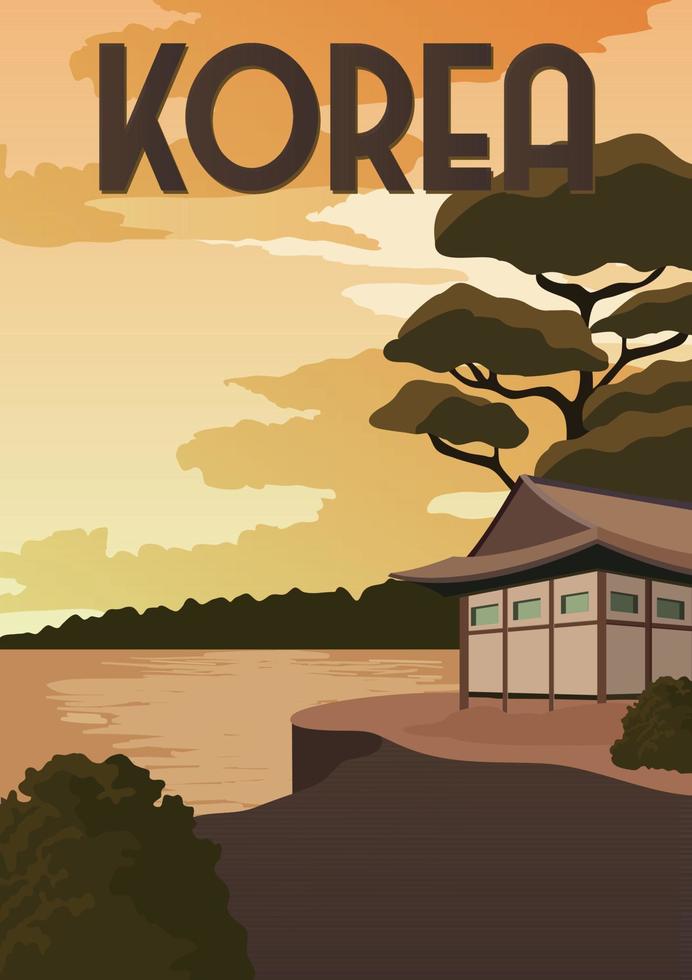 fondo de ilustración de vector de corea del sur