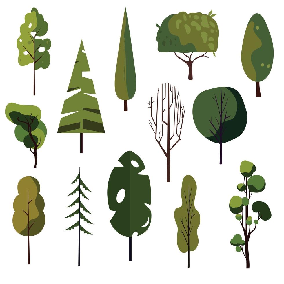 conjunto de árbol de la naturaleza vector