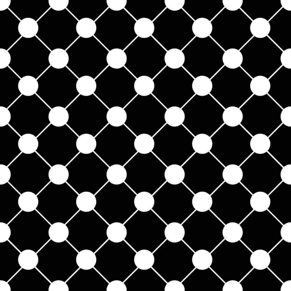 White Polka dot Chess Board Grid Black Background vector