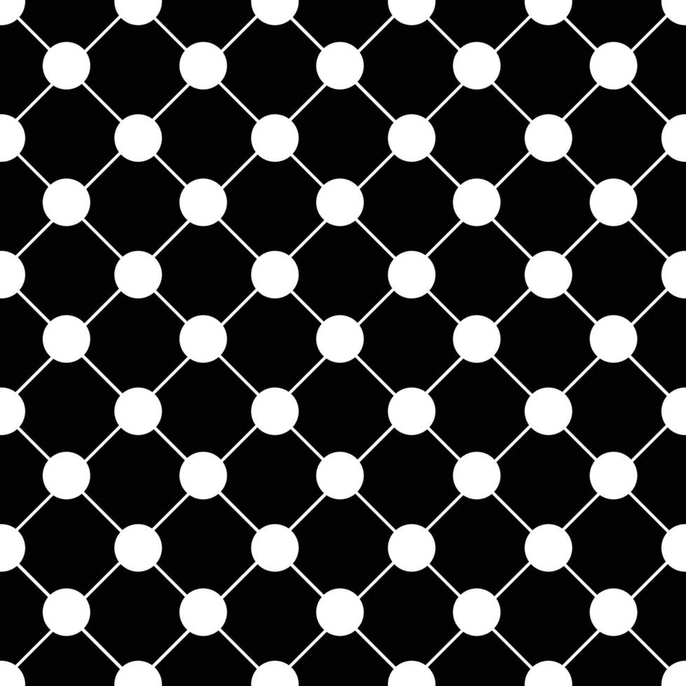 White Polka dot Chess Board Grid Black Background vector