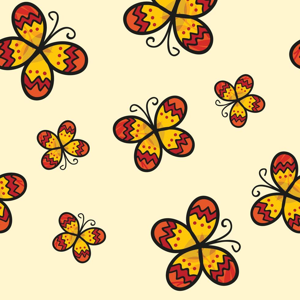 Yellow Butterfly on Ivory Beige Background vector