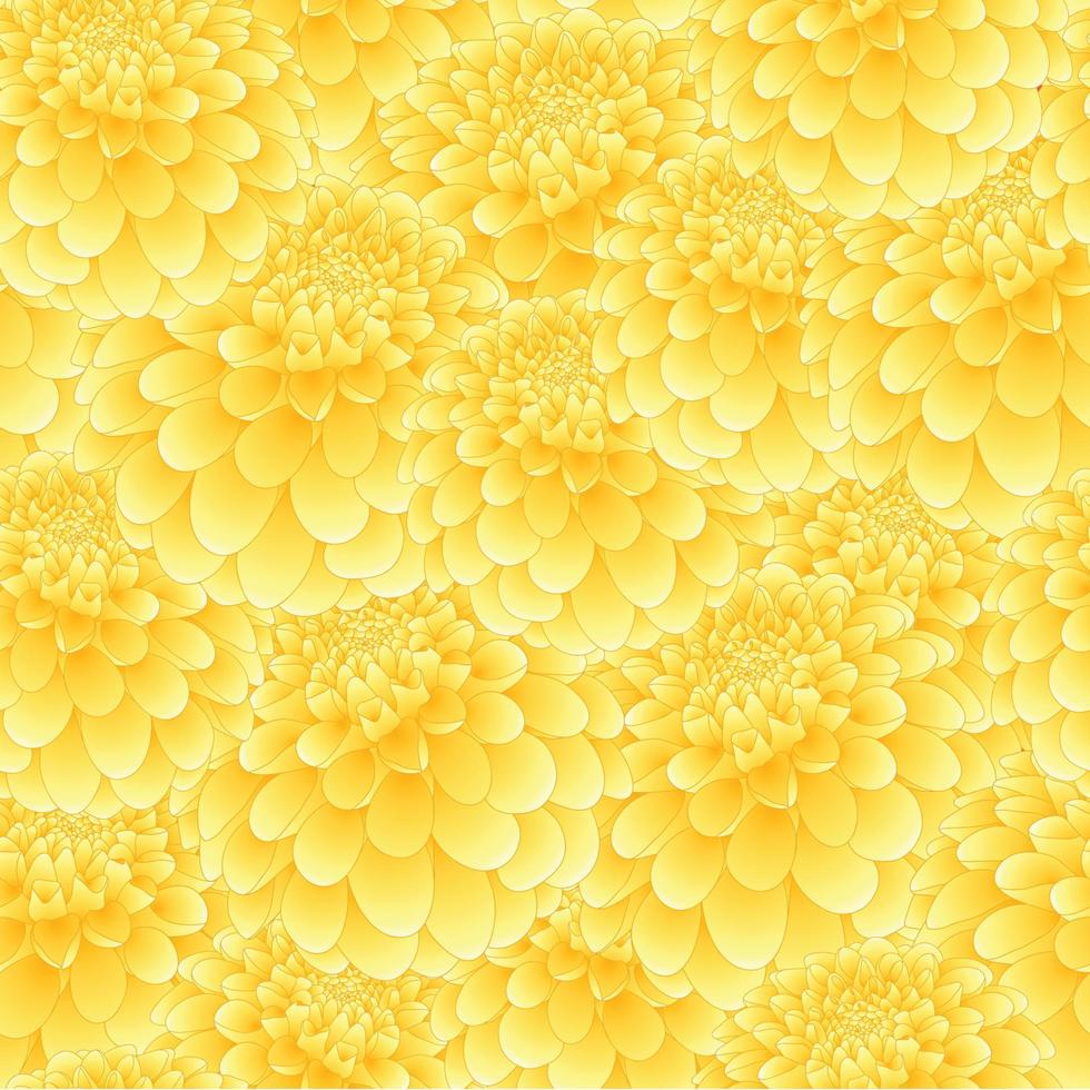 Yellow Dahlia Seamless Background vector