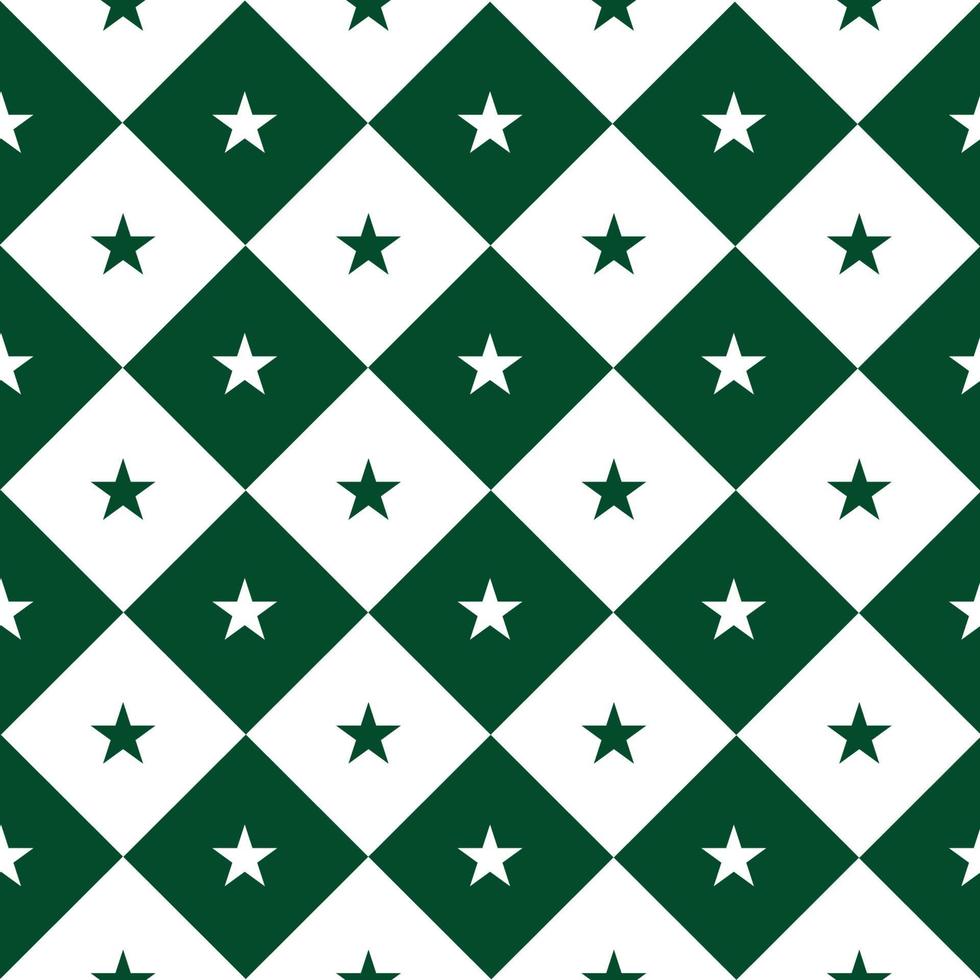 estrella verde blanco tablero de ajedrez diamante fondo vector