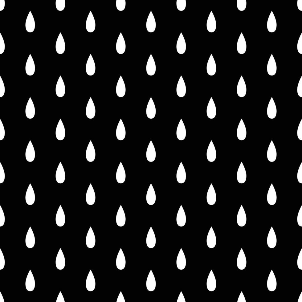 White Rain Drop Seamless on Black Background vector