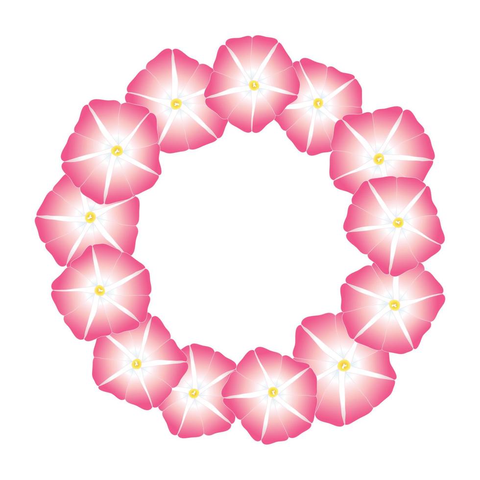 Pink Morning Glory Flower Wreath vector