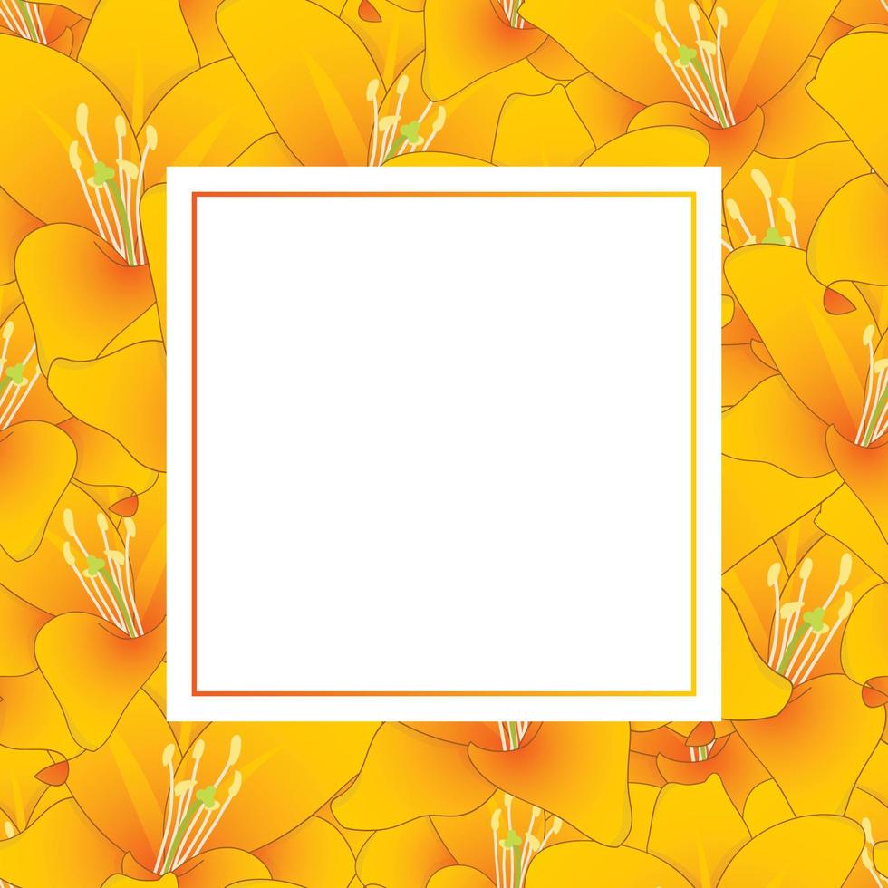 Orange Lily Banner Card vector