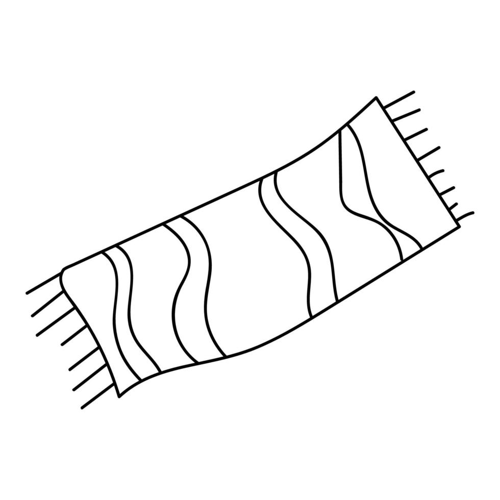 Doodle beach Mat illustration.Black and white image.Contour drawing