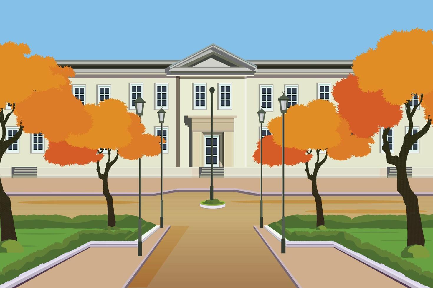 School Building Illustration vector