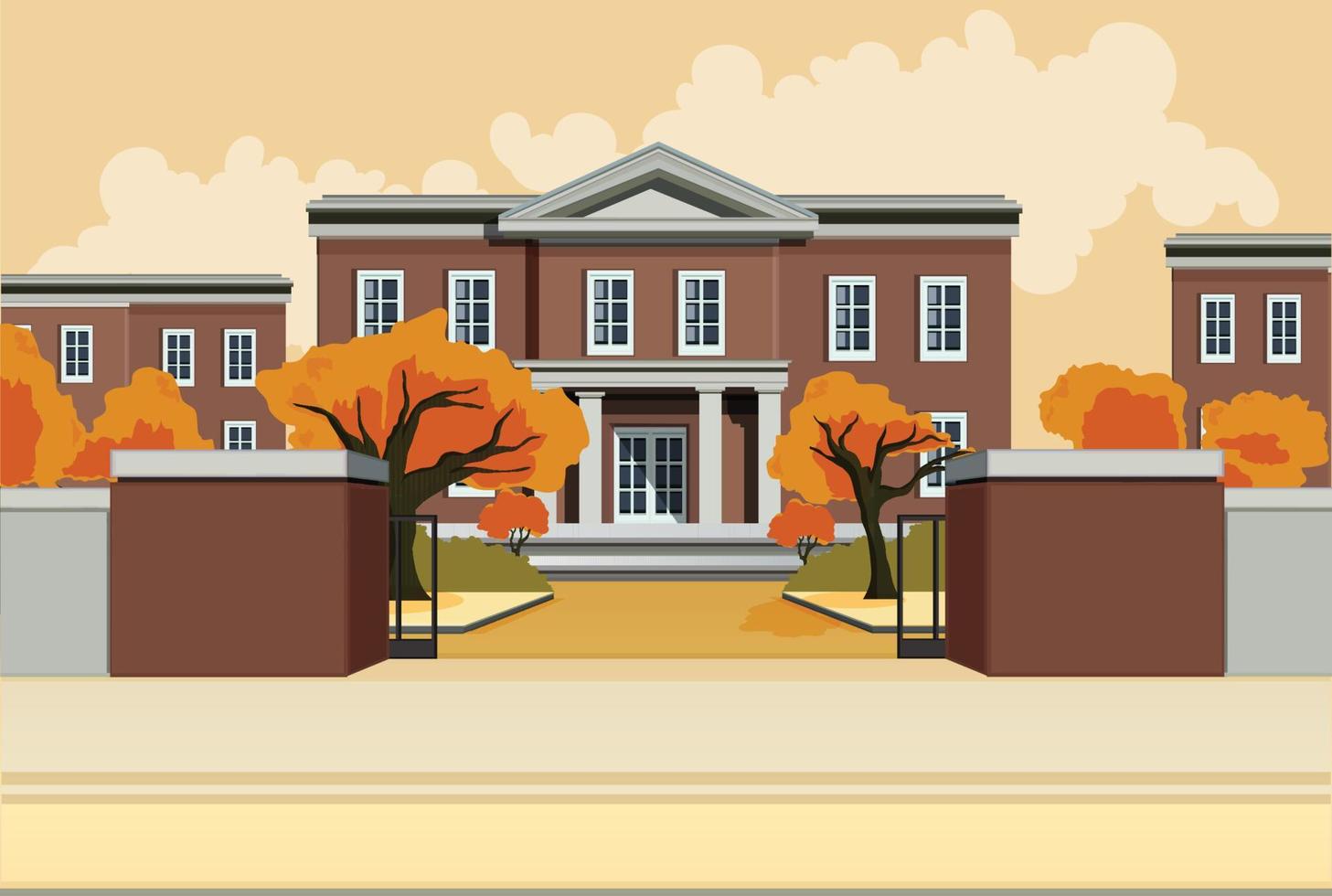 School Building Illustration vector