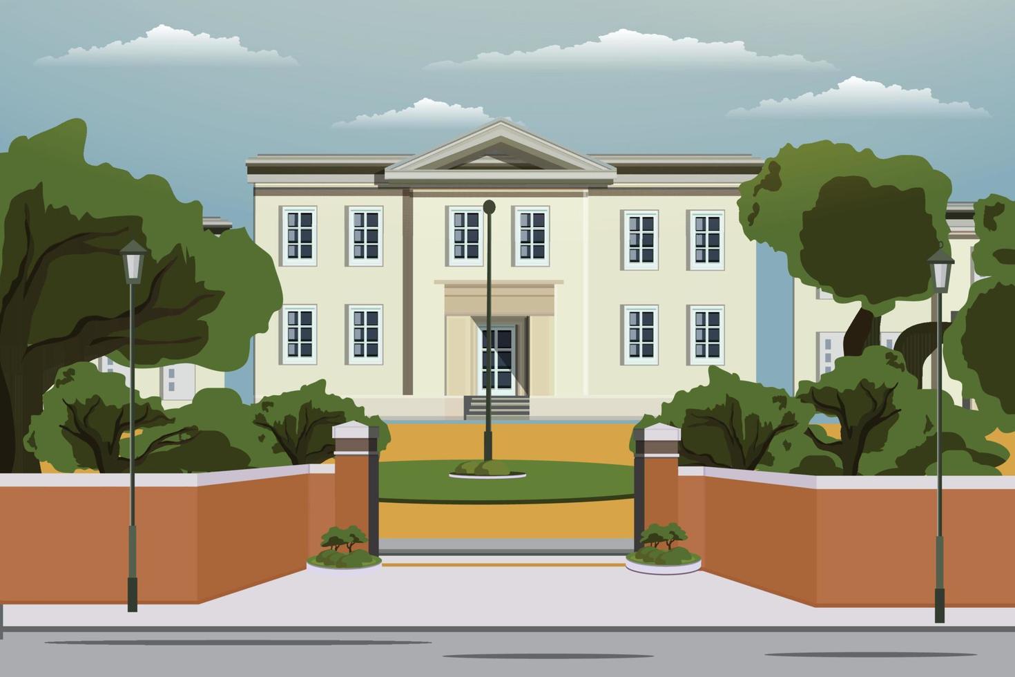 School Building Illustration vector