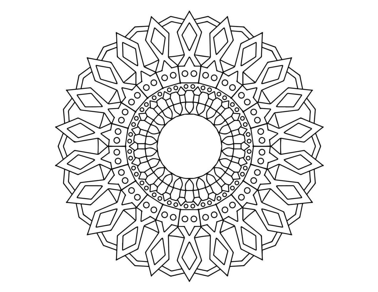 Mandala design with royal look black and white, mehndi, tattoo, coloring, vector