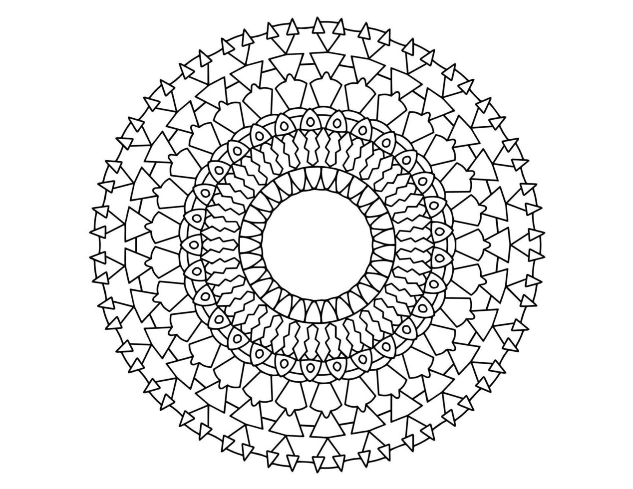 Mandala design with royal look black and white, mehndi, tattoo, coloring, vector