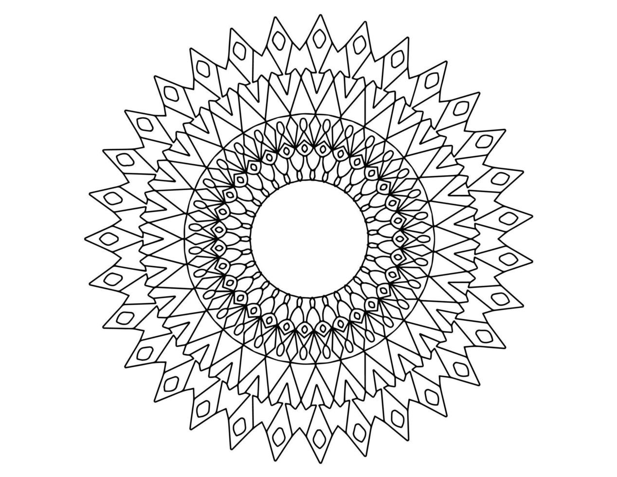Mandala design with royal look black and white, mehndi, tattoo, coloring, vector