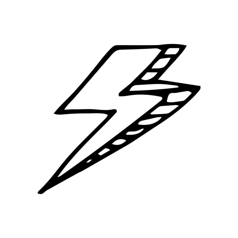 lightning hand drawn doodle,  icon sticker vector