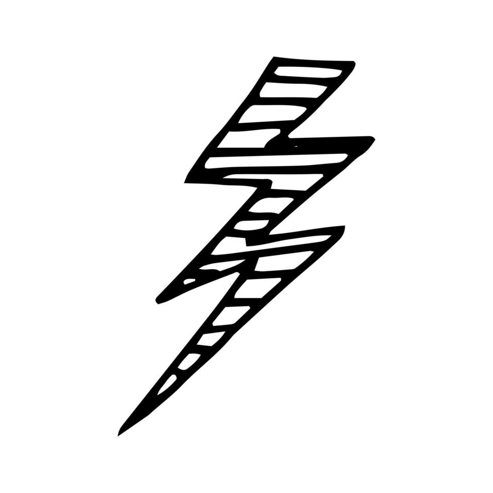lightning hand drawn doodle,  icon sticker vector