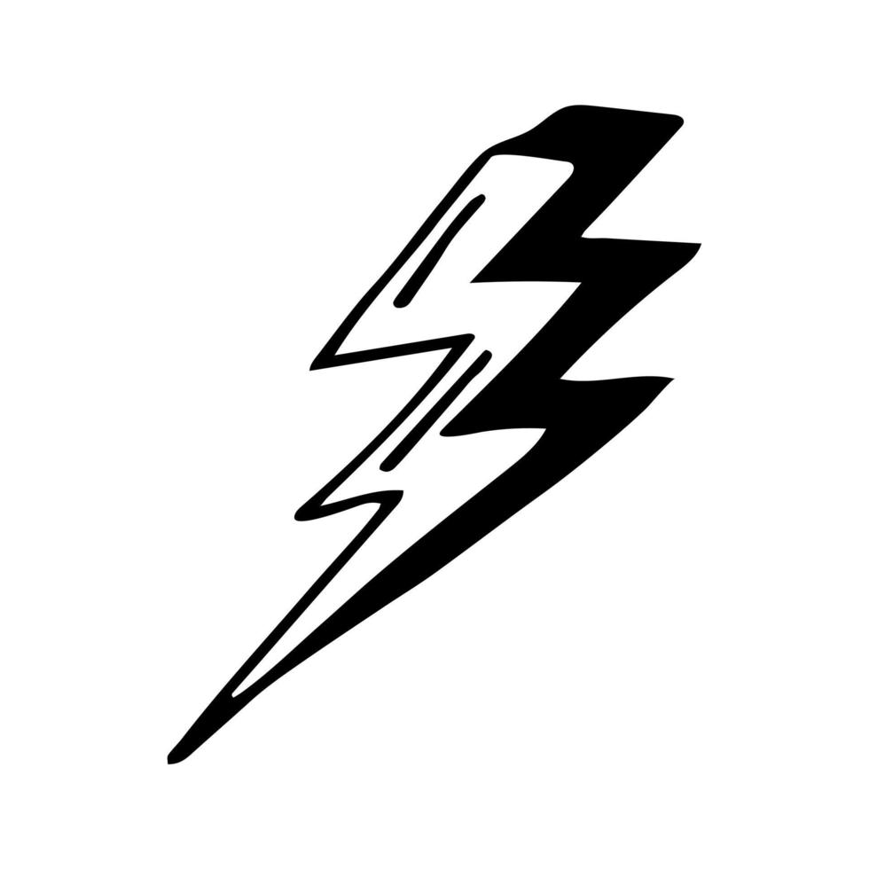 lightning hand drawn doodle,  icon sticker vector