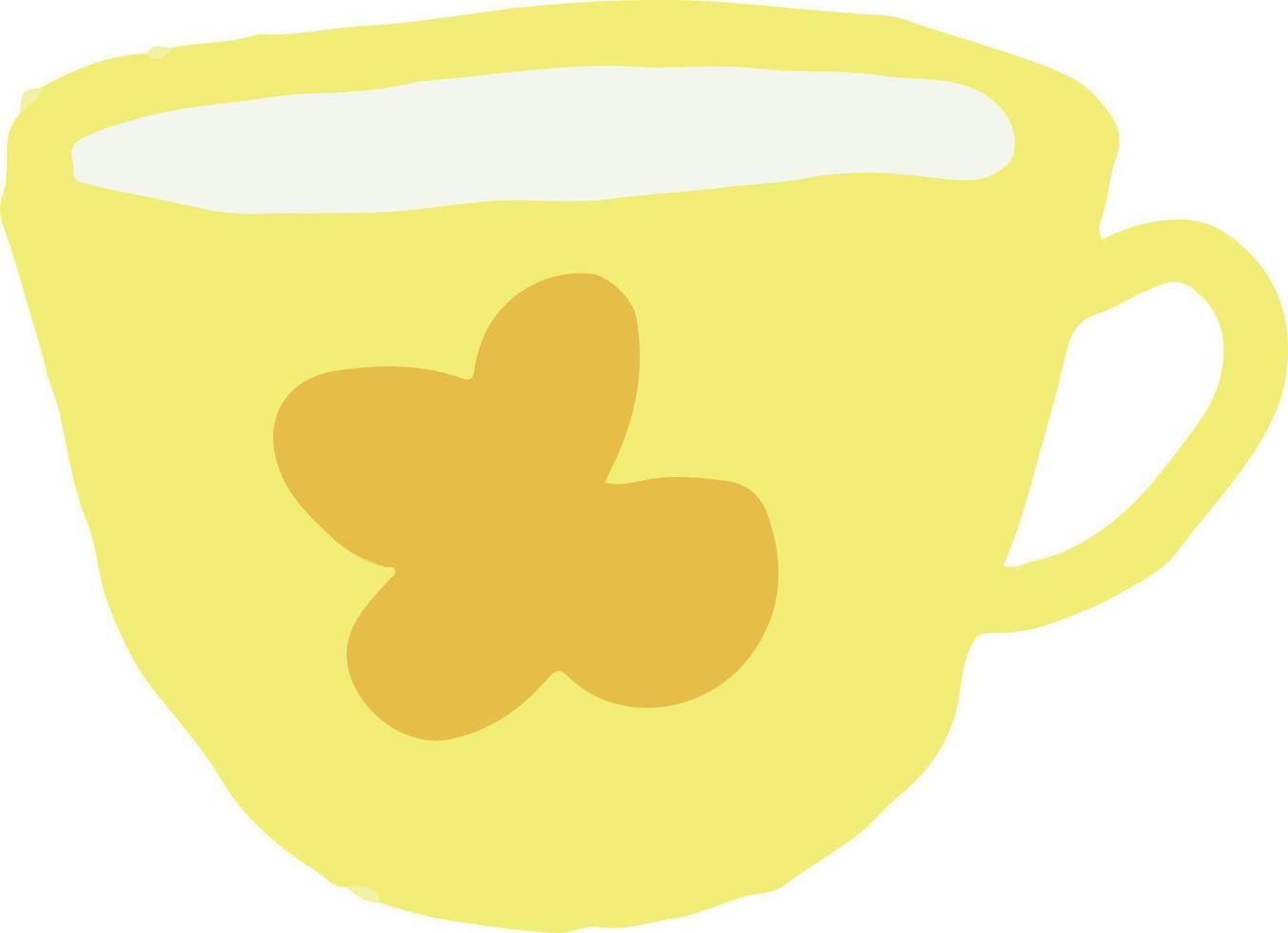 tea cup with flower hand drawn in trending color 2021. scandinavian hygge. cozy home vector