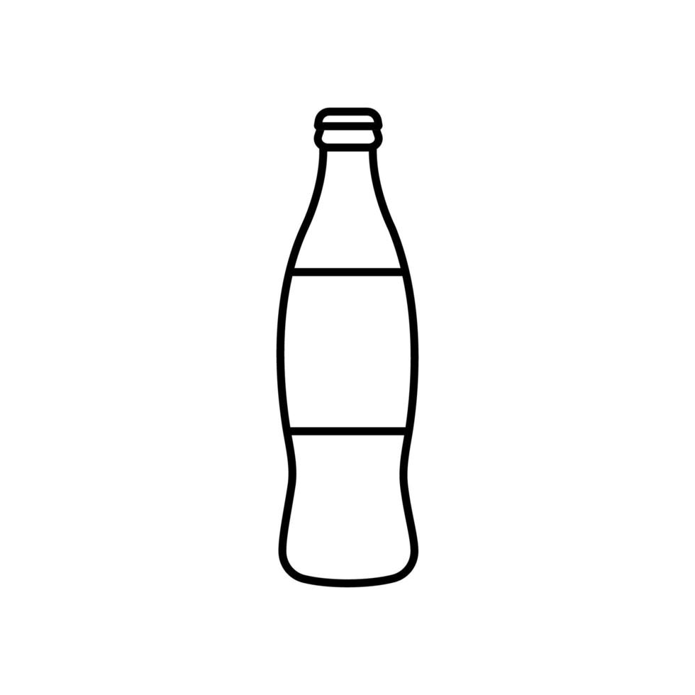 icono de botella de cola de contorno vector