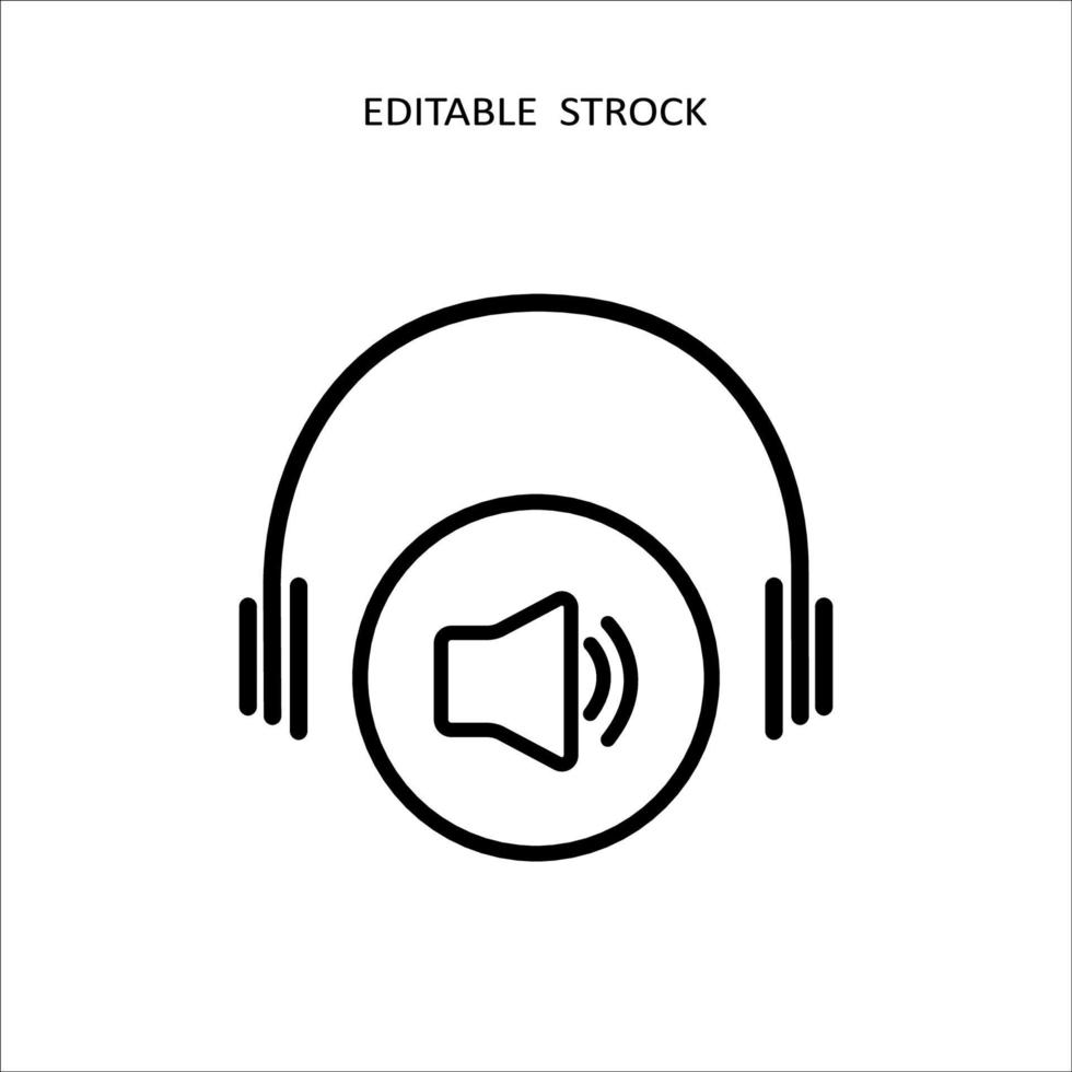 Volume audio icon with headphone. Sound earphone symbol vector