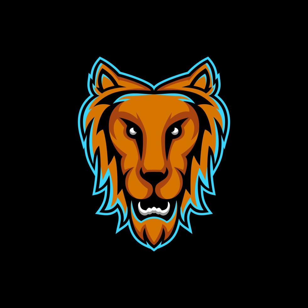 Simple mascot lion face,in background white, design logo vector editable