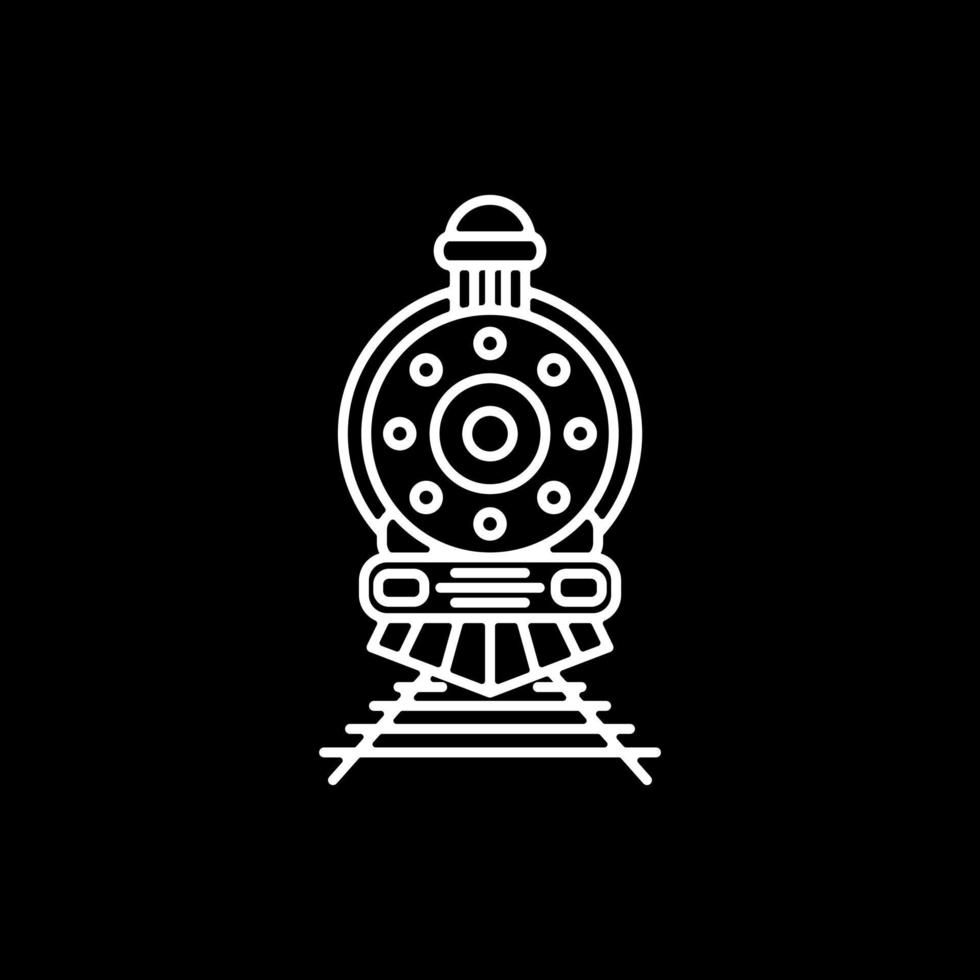 tren antiguo con estilo de arte de línea en fondo negro, diseño de logotipo vectorial editable vector