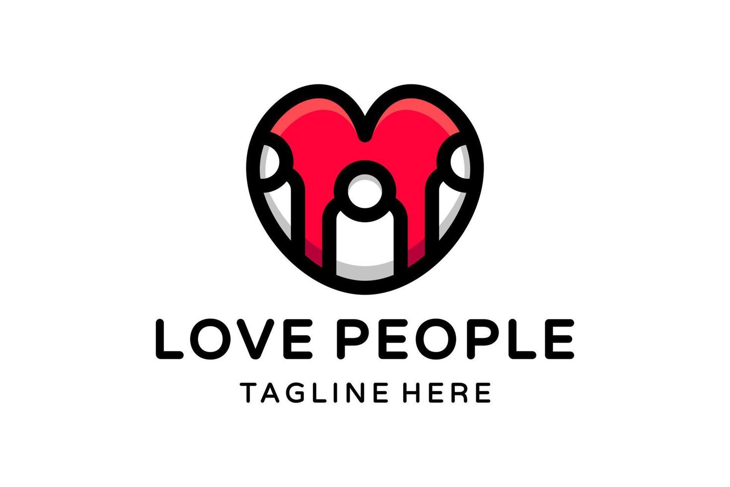 Vector logo Design Combination People And Love Icon