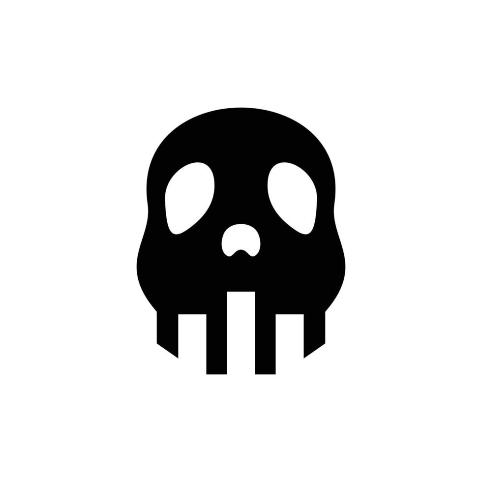 vector de diseño de logotipo combinación de doble sentido de cráneo y edificio