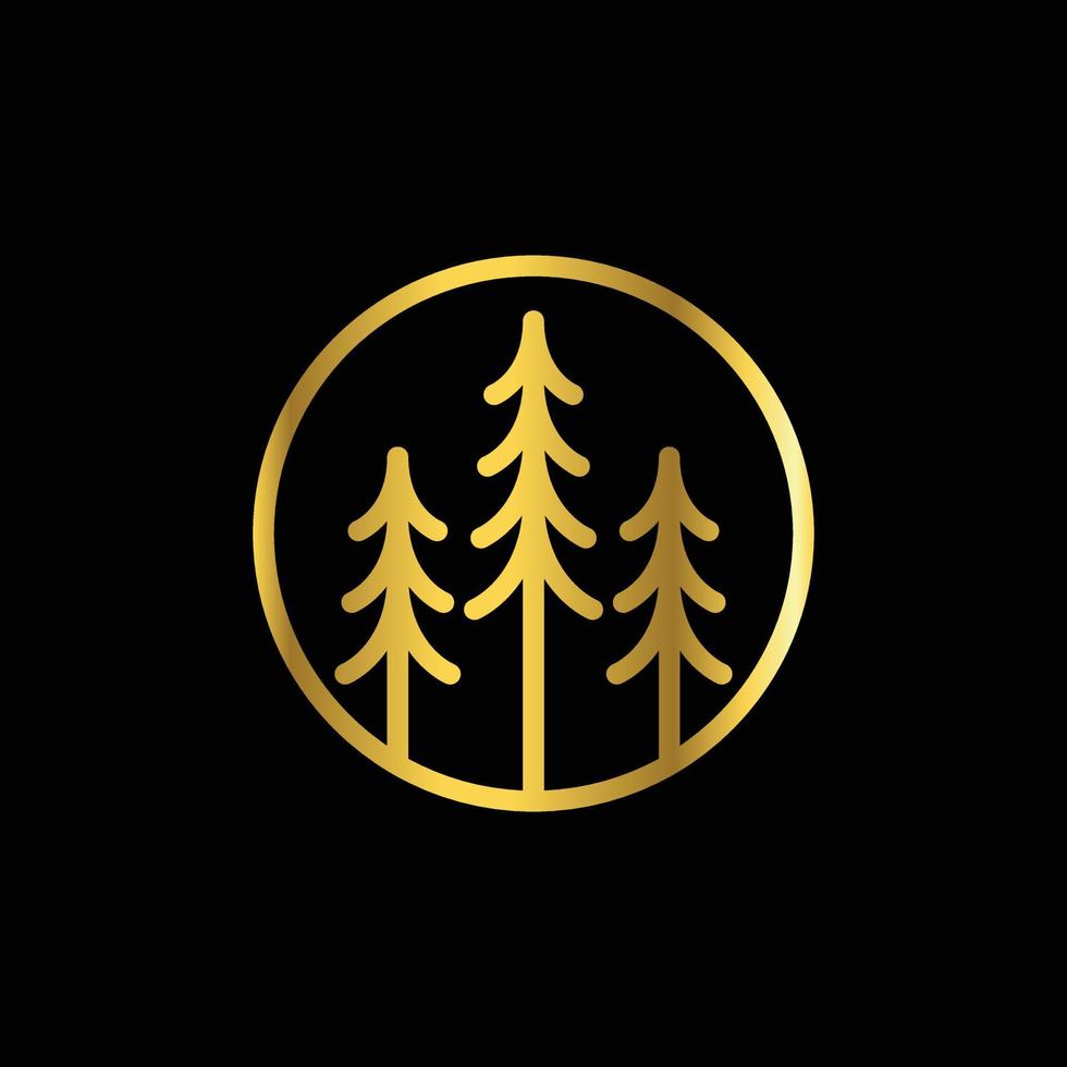 Design Vector Spruce Gold With line art style