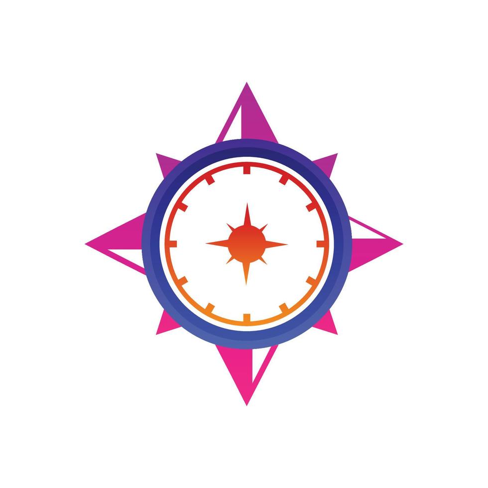 Compass with gradient color in background white,Logo Designs Vector editable as you wish