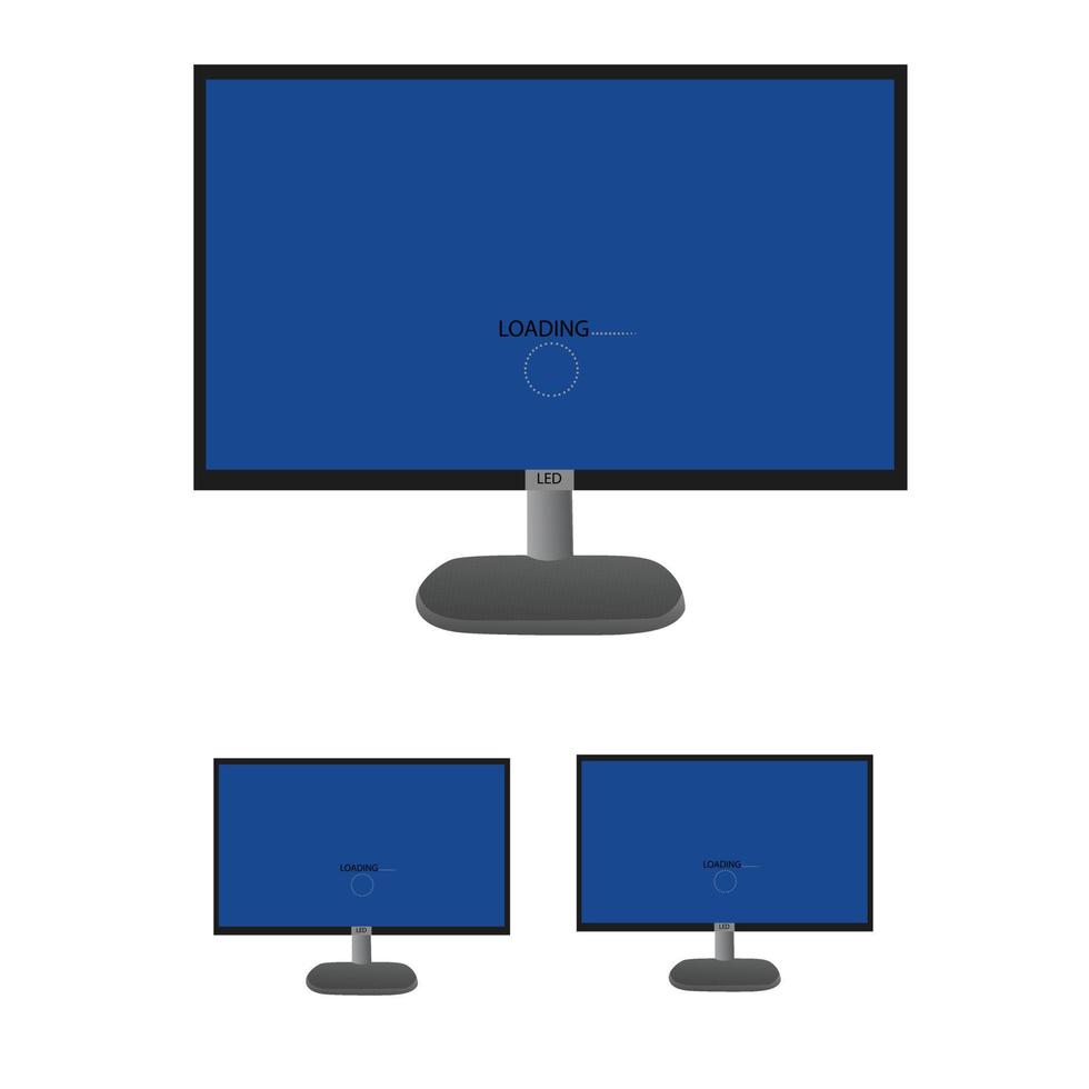 monitor lcd con pantalla vector