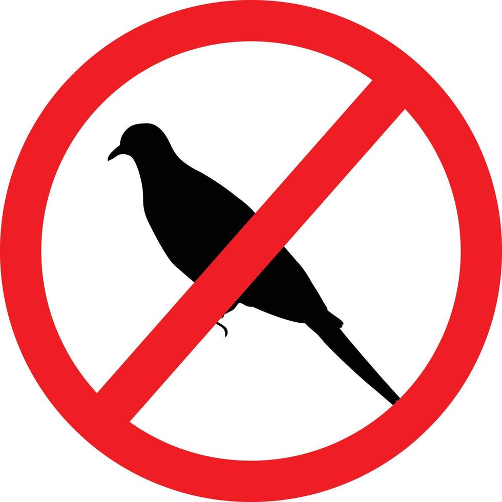 señal prohibida de palomas vector