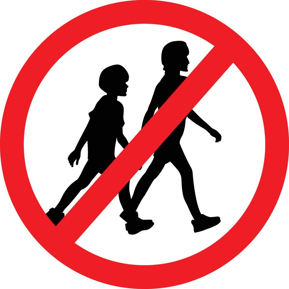 señal de prohibido caminar vector