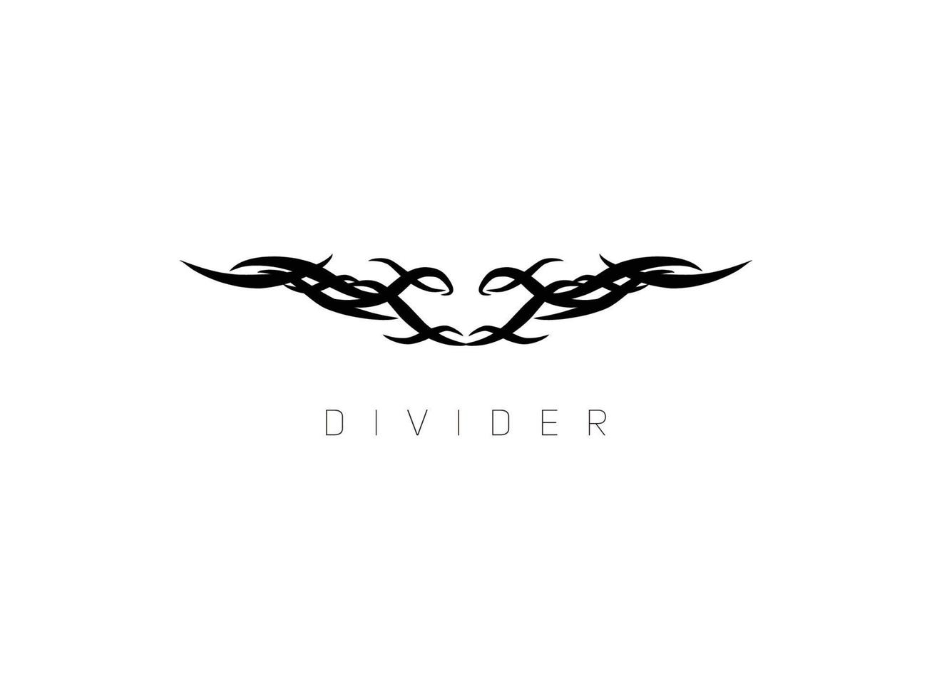 Vector Floral Calligraphy element flourish, divider for page decoration and frame design illustration swirl for text