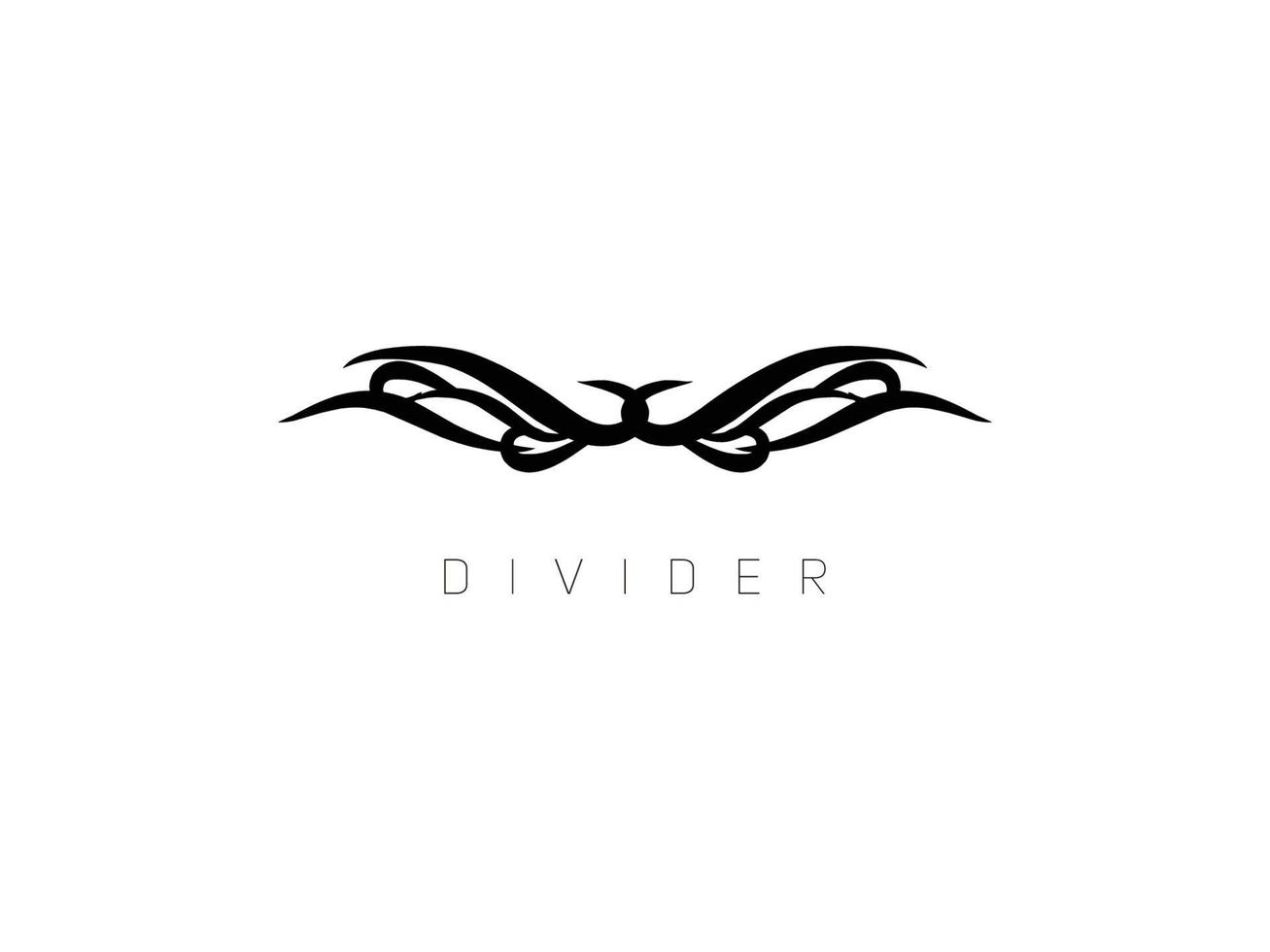 Vector Floral Calligraphy element flourish, divider for page decoration and frame design illustration swirl for text