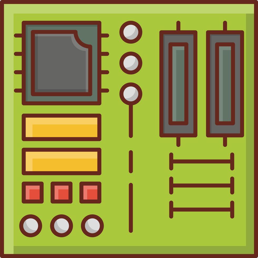 motherboard Vector illustration on a transparent background. Premium quality symbols. Vector Line Flat color  icon for concept and graphic design.
