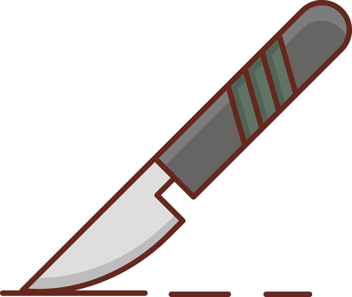 Ilustración de vector de cuchillo sobre un fondo transparente. símbolos de primera calidad. icono de color plano de línea vectorial para concepto y diseño gráfico.