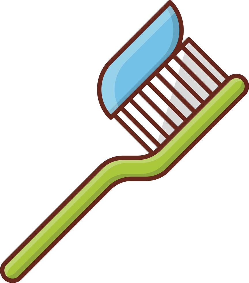 Ilustración de vector de cepillo de dientes sobre un fondo transparente. símbolos de primera calidad. icono de color plano de línea vectorial para concepto y diseño gráfico.