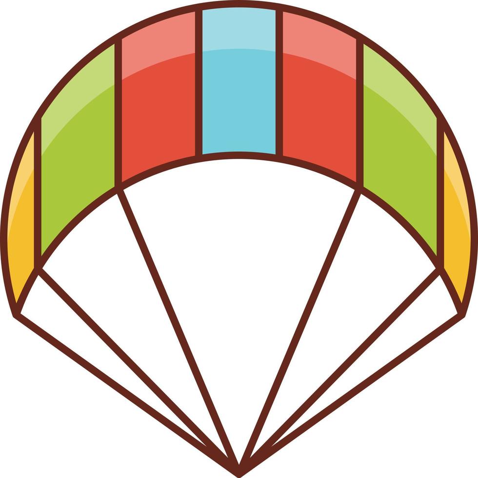 Ilustración de vector de parapente sobre un fondo transparente. símbolos de primera calidad. icono de color plano de línea vectorial para concepto y diseño gráfico.