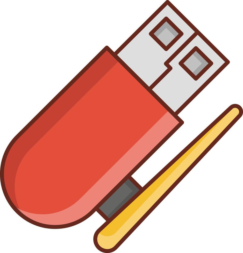 ilustración vectorial usb sobre un fondo transparente. símbolos de primera calidad. icono de color plano de línea vectorial para concepto y diseño gráfico. vector