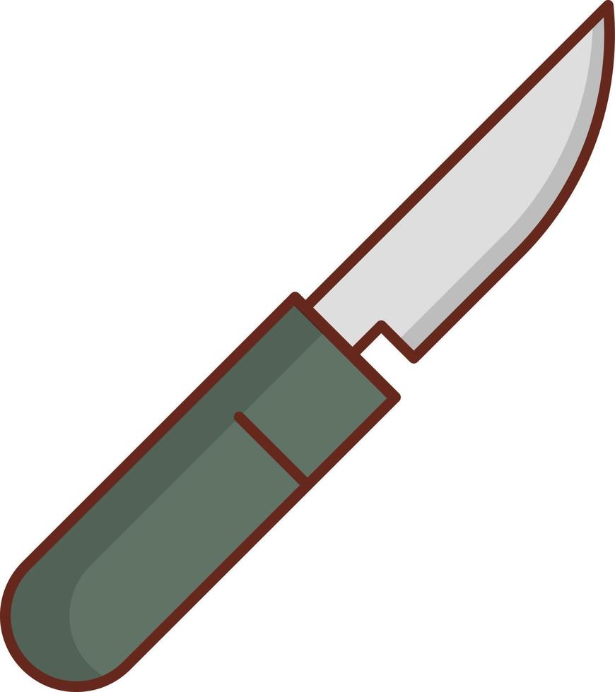 Ilustración de vector de cuchillo sobre un fondo transparente. símbolos de primera calidad. icono de color plano de línea vectorial para concepto y diseño gráfico.